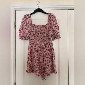 Floral Puff Sleeve Romper